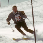 Tom Corcoran, member of 1958 and 1960 U.S. Olympic Ski team sking the Men's Slalom at the 1960 Olympics