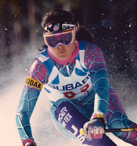 Edith Thys Morgan, two-time Olympian, ski racing at Vail